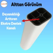 Linden Lüks Mobilya Kanepe Sehpa Tv Ünitesi Berjer Koltuk Ayağı 14 Cm Beyaz Oval Baza Ayakları thumbnail 3