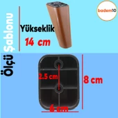 Linden Lüks Mobilya Kanepe Tv Ünitesi Koltuk Ayağı 14 Cm Kahverengi Ahşap Desenli Baza Ayakları - 4