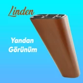 Linden Lüks Mobilya Kanepe Tv Ünitesi Koltuk Ayağı 14 Cm Kahverengi Ahşap Desenli Baza Ayakları - 5