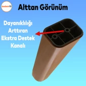 Linden Lüks Mobilya Kanepe Tv Ünitesi Koltuk Ayağı 14 Cm Kahverengi Ahşap Desenli Baza Ayakları - 3