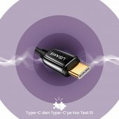 Usams US-SJ581 PD3.1 Type-C To Type-C Çinko Alaşım 240W Hızlı Şarj ve Data Kablosu 2m - 3