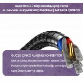Usams US-SJ581 PD3.1 Type-C To Type-C Çinko Alaşım 240W Hızlı Şarj ve Data Kablosu 2m - 4