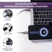 Usams US-SJ581 PD3.1 Type-C To Type-C Çinko Alaşım 240W Hızlı Şarj ve Data Kablosu 2m - 6