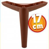 Lüks Mobilya Kanepe Sehpa TV Ünitesi Koltuk Ayağı 17 cm Ahşap Desenli Kahve Baza Ayak thumbnail 1