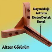Lüks Mobilya Kanepe Sehpa TV Ünitesi Koltuk Ayağı 17 cm Ahşap Desenli Kahve Baza Ayak thumbnail 2