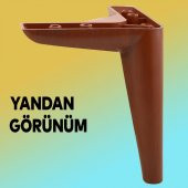 Lüks Mobilya Kanepe Sehpa TV Ünitesi Koltuk Ayağı 17 cm Ahşap Desenli Kahve Baza Ayak thumbnail 6