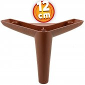 Lüks Mobilya Kanepe Sehpa TV Ünitesi Koltuk Ayağı 12 cm Ahşap Desenli Kahve Baza Ayak thumbnail 1