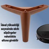 Lüks Mobilya Kanepe Sehpa TV Ünitesi Koltuk Ayağı 12 cm Ahşap Desenli Kahve Baza Ayak thumbnail 3