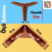 Lüks Mobilya Kanepe Sehpa TV Ünitesi Koltuk Ayağı 12 cm Ahşap Desenli Kahve Baza Ayak thumbnail 5