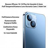 Baseus 2 Adet İPhone 14-14 Plus ile Uyumlu Ful Kaplama Kamera Lens Koruyucu, 0.3MM Tempered Koruyucu - 2