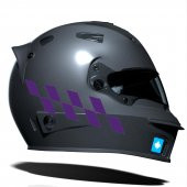 Patlıcan Moru Damalı Kask Motosiklet Sticker Takımı Çınar Extreme - 1