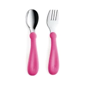 BABYJEM 522 PEMBE PASLANMAZ ÇELİK ÇATAL KAŞIK SETİ - 1