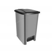 40 Lt Slim Pedallı Plastik Çöp Kovası Siyah Kapaklı - 1
