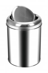Krom Pratik Kapaklı Çöp Kovası 8 Lt - 1