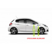 Peugeot 206 207 208 Yan Aynalar Ve Çamurluk Yanı Damla Desen Bıçak Logo Arma Seti - 5