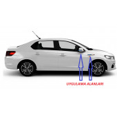 Peugeot 301 305 306 Yan Aynalar Ve Çamurluk Yanı Damla Desen Bıçak Logo Arma Seti - 5