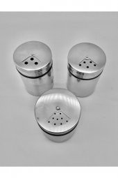 2 Adet Baharatlık Tuzluk Karabiberlik 3 Ayarlı Başlık, Cam Paslanmaz Çelik Kaplamalı 5 X 8 Cm - 3