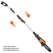 WORX WG349E 20Volt 2.0Ah Li-ion Tek Akülü 20CM Profesyonel Teleskobik Saplı Açı Ayarlı Zincirli Dal Budama - 2