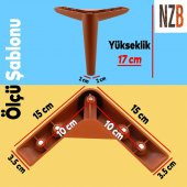 Lüks Mobilya Kanepe Sehpa TV Ünitesi Koltuk Ayağı 17 cm Kahverengi Baza Ayak - 5