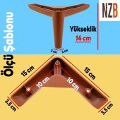 Lüks Mobilya Kanepe Sehpa TV Ünitesi Koltuk Ayağı 14 cm Kahverengi Baza Ayak thumbnail 5