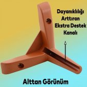 Lüks Mobilya Kanepe Sehpa TV Ünitesi Koltuk Ayağı 12 cm Kahverengi Baza Ayak thumbnail 2