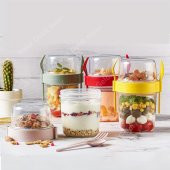 Dev Boy 4 lü Set Meyveli Yoğurt Kabı - Yemek Saklama Ve Müsli Kabı 1100 ML büyük boyuy - 7