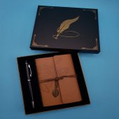 Taba Deri Defter Ve Kalem Set - 1