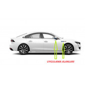 Peugeot 508 605 607 Yan Aynalar Ve Çamurluk Yanı Damla Desen Bıçak Logo Arma Seti thumbnail 5