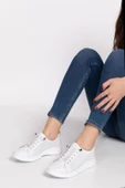 Artı-Artı031-0082 Kadın Hakiki Deri Ortopedik Beyaz  Sneaker Ayakkabı - 3