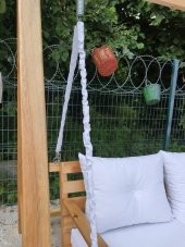 BERZBUĞ WOODEN KURDALE SALINCAK 120 CM MİNDERLİ Bahçe Teras Balkon - 2