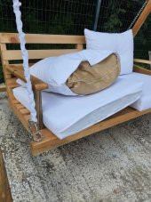 BERZBUĞ WOODEN KURDALE SALINCAK 120 CM MİNDERLİ Bahçe Teras Balkon - 5