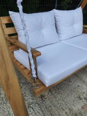 BERZBUĞ WOODEN KURDALE SALINCAK 120 CM MİNDERLİ Bahçe Teras Balkon - 6