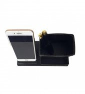 Siyah Suni̇ Deri Masa Seti Telefon Tutuculu thumbnail 2