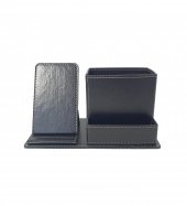 Siyah Suni̇ Deri Masa Seti Telefon Tutuculu thumbnail 4