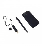 Özel Kutulu Hediyelik Set Wireless 10,000 mAh Powerbank, Usb Bellek, Rubber Metal Kalem HK2528 - 2