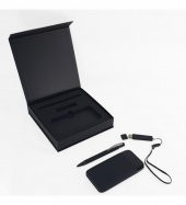 Özel Kutulu Hediyelik Set Wireless 10,000 mAh Powerbank, Usb Bellek, Rubber Metal Kalem HK2528 - 4