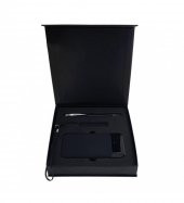 Özel Kutulu Hediyelik Set Wireless 10,000 mAh Powerbank, Usb Bellek, Rubber Metal Kalem HK2528 - 1