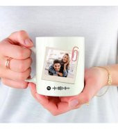 Kişiye Özel İsim, Foto ve Spotify Müzik Kodu Baskılı Mutlu Kuşlar Temalı Sevgili Kupa HK2512 - 3