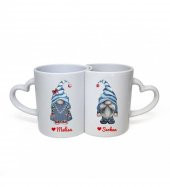 Kişiye Özel Sevimli Karakterler Baskılı Sevgili Çift Kupası HK2503 thumbnail 3