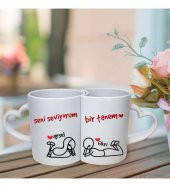 Kişiye Özel Seni Seviyorum Bitanem Baskılı Sevgili Çift Kupası HK2502 thumbnail 1