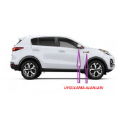 Kia GT Line Sportage Yan Aynalar Ve Çamurluk Yanı Damla Desen Bıçak Logo Arma Seti - 5