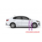 Kia GT Line Rio Yan Aynalar Ve Çamurluk Yanı Damla Desen Bıçak Logo Arma Seti - 5