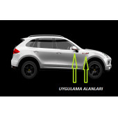 Porsche Cayenne Yan Aynalar Ve Çamurluk Yanı Damla Desen Bıçak Logo Arma Seti - 5