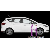 Ford ST B Max C Max Yan Aynalar Ve Çamurluk Yanı Damla Desen Bıçak Logo Arma Seti - 5