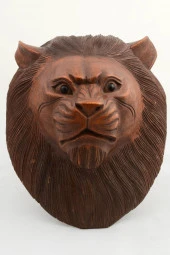 Maun Ağacı Aslan Kafası El Yapımı Duvar Dekoru Biblo 30cm thumbnail 4