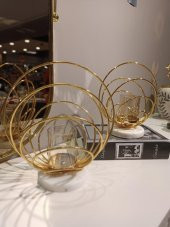 Crearthome Dekoratif Küçük Boy Gold Halka Mumluk SZR-198535 - 4