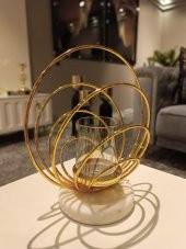 Crearthome Dekoratif Küçük Boy Gold Halka Mumluk SZR-198535 - 7