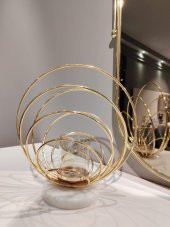 Crearthome Dekoratif Küçük Boy Gold Halka Mumluk SZR-198535 - 9