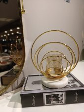 Crearthome Dekoratif Küçük Boy Gold Halka Mumluk SZR-198535 - 10