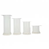 40 LIK 12 CM BEYAZ METAL YUVARLAK AYAK ( 4 ADET ) - 1